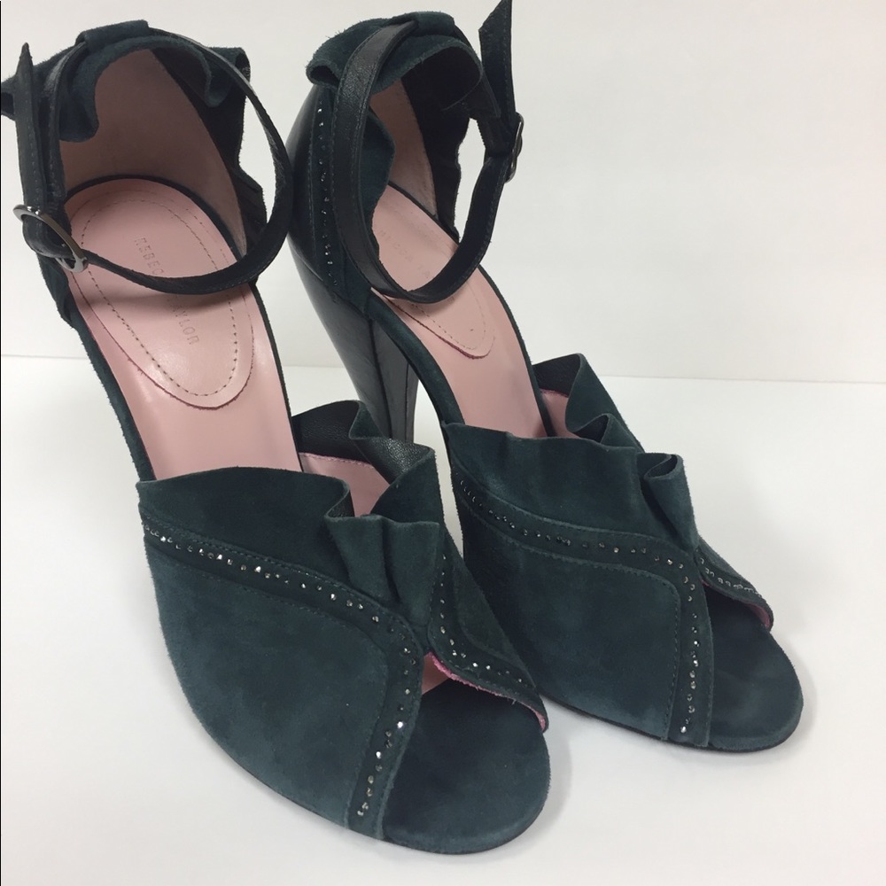 Rebecca Taylor Suede Peep Toe Heels Size 8